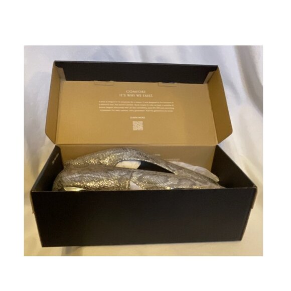 Naturalizer Natalia Kitten Heal Silver Snakeskin Womens Size 9 M New Pointed Toe - Picture 11 of 11